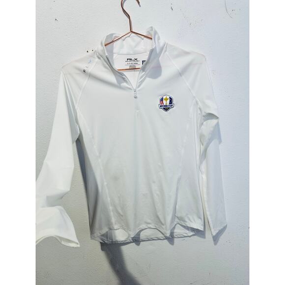 RALPH LAUREN White Quarter Zip Ryder Cup 2023 Logo Pullover Jacket size Small - Picture 5 of 10